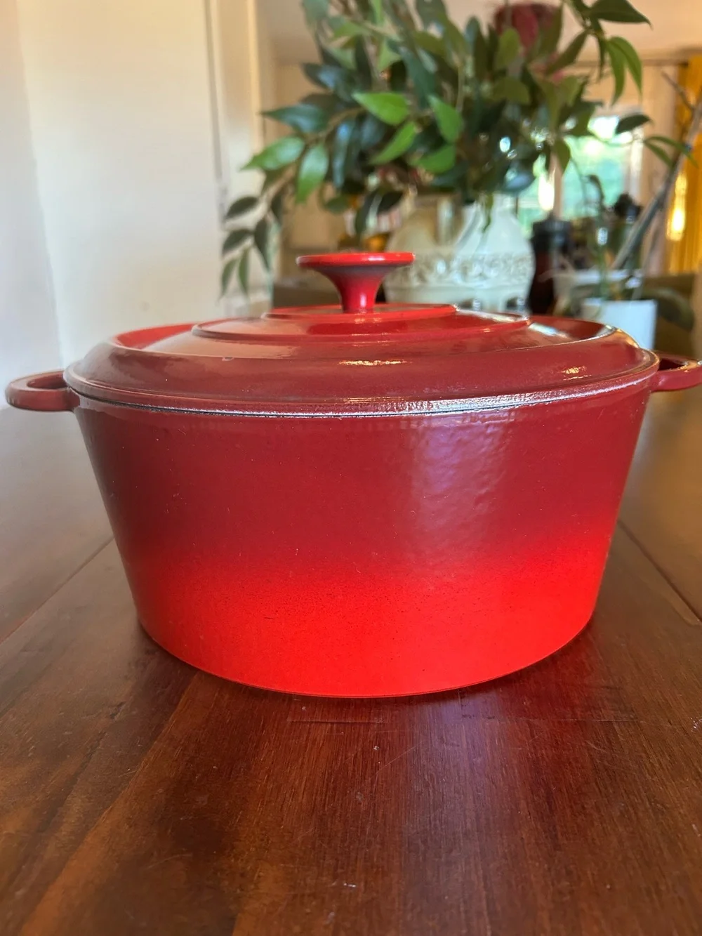 Vintage Le Creuset 5.5 Qt Round Dutch Oven Red 26 Enameled Cast Iron France